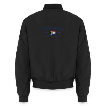 South Africa - Südafrika - Flagge - Koordinaten - Unisex Bomberjacke - Schwarz - Hinten - AI Model Male 185 light (185cm)