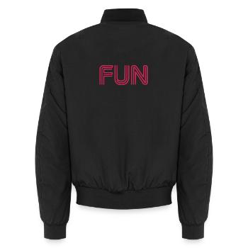 Fun Slogan - Spass - funny - Spaß - Unisex Bomberjacke - Schwarz - Hinten - AI Model Male 185 light (185cm)