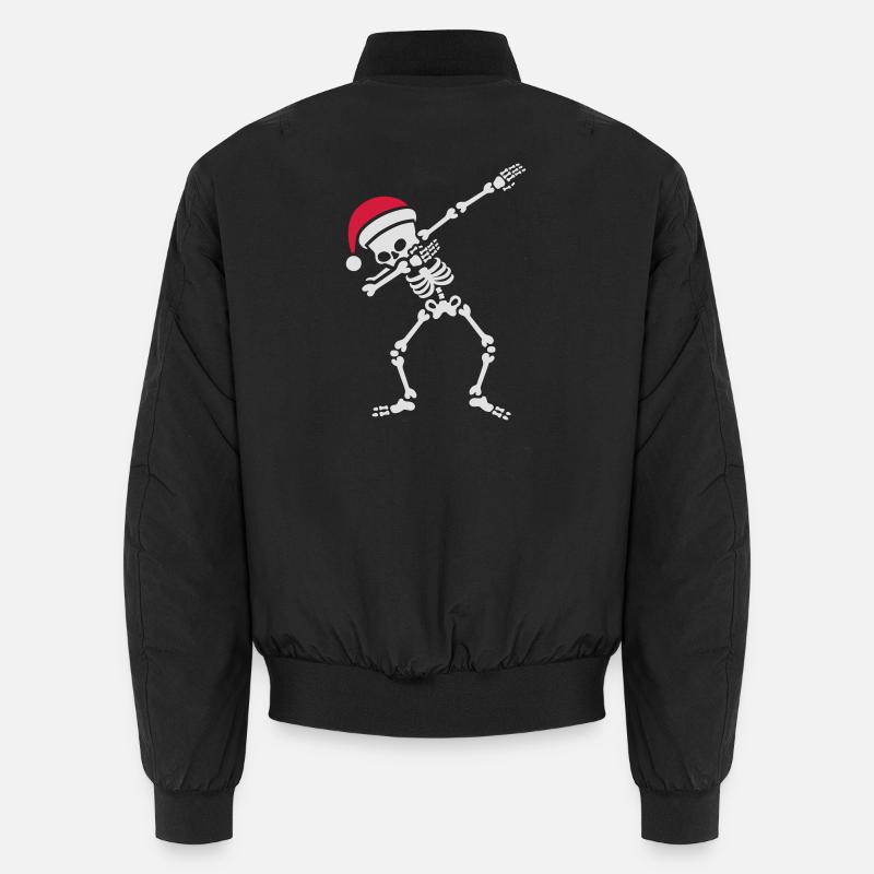 Santa dab / dabbing skeleton - Unisex Bomberjacke - Schwarz