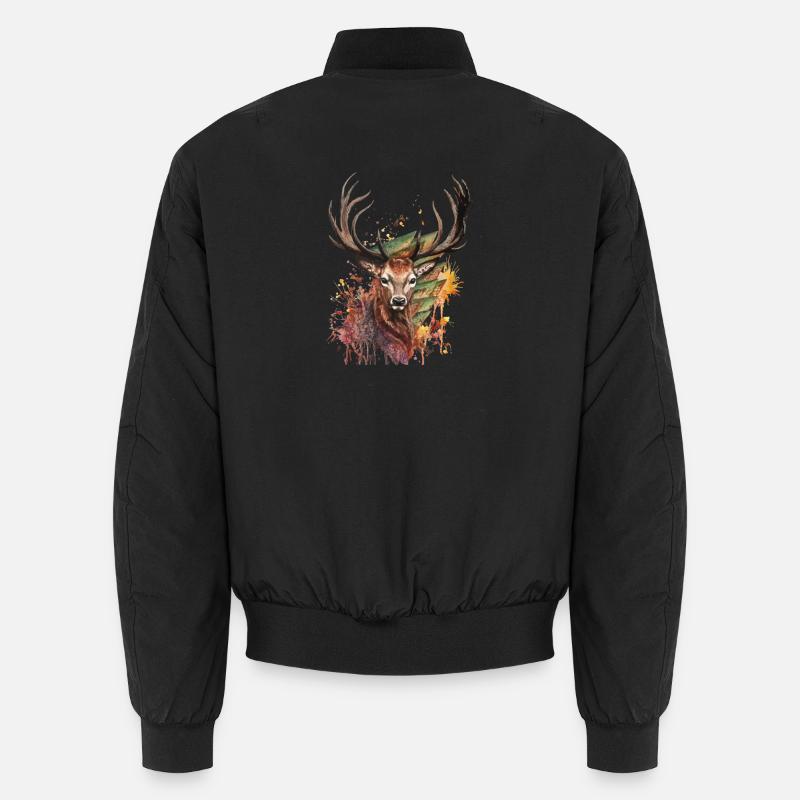 Hirsch Designe Unisex Bomberjacke
