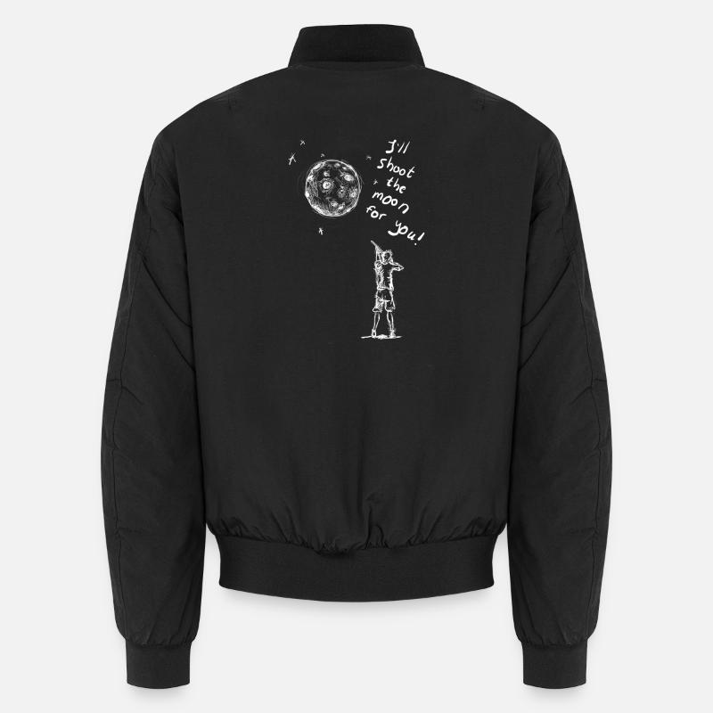 Ich werde den Mond schießen (weiß) Unisex Bomberjacke