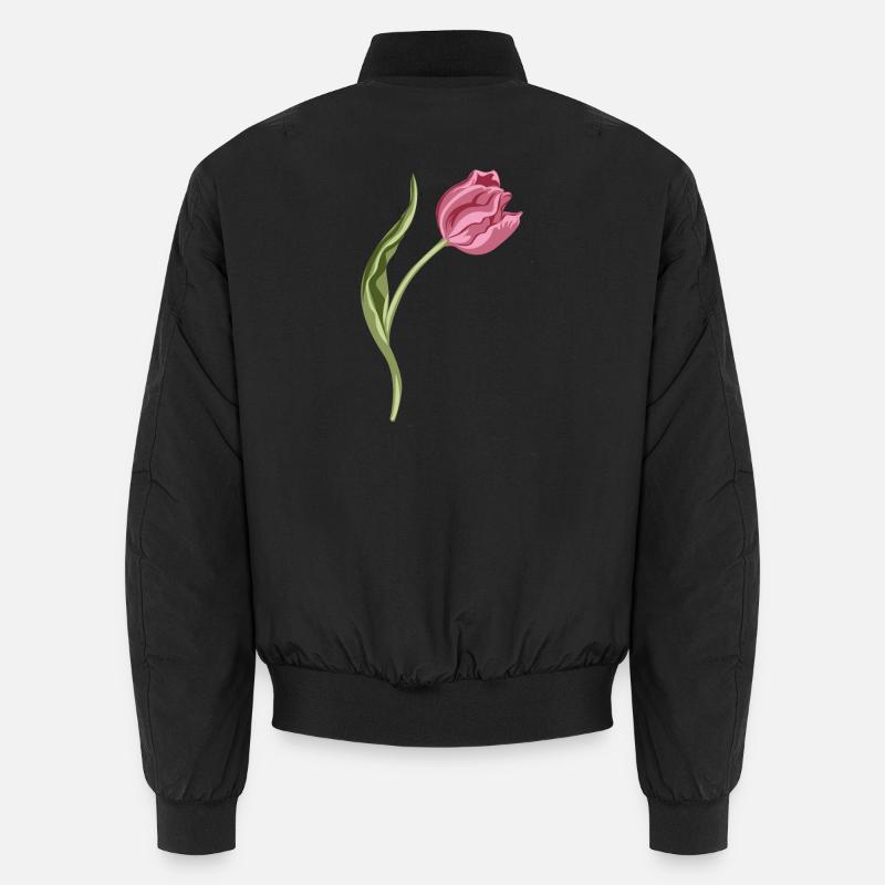 Illustration élégante de tulipe rose Bomber unisexe