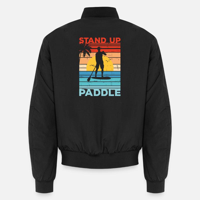 Stand Up Paddle SUP Sunset Gift Paddle Unisex Bomber Jacket