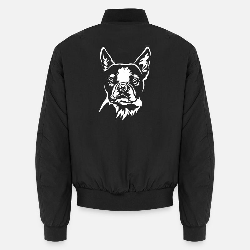 Boston Terrier Head "Black Edition" Unisex Bomber Jacket