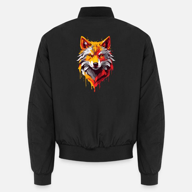 Coole Wolf - Unisex Bomberjacke - Schwarz
