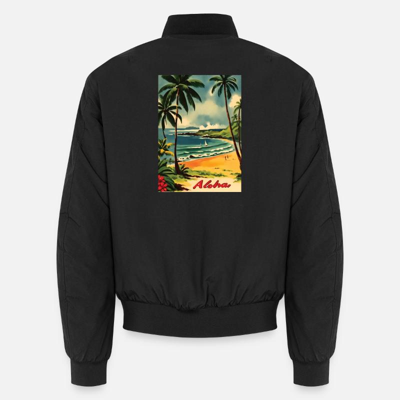 Aloha Strandlandschaft Retro - Unisex Bomberjacke - Schwarz