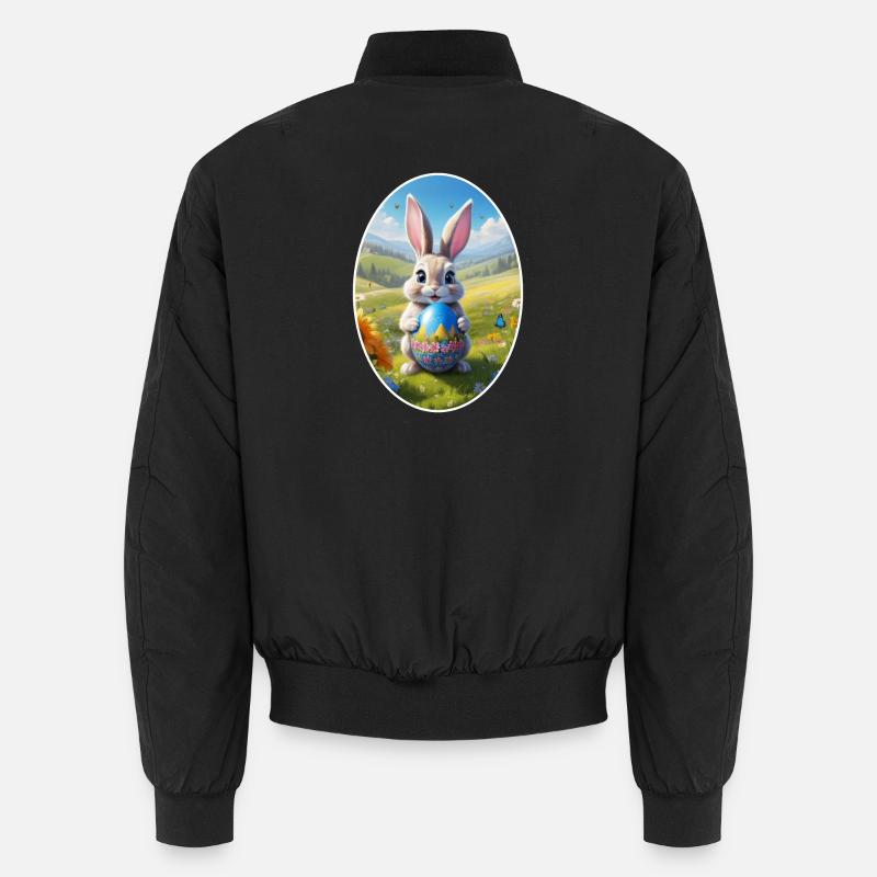 Easter Bunny with Egg, Oval Unisex Bomber Jacket