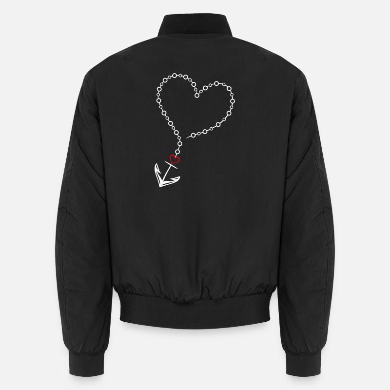 Herz mit Anker - Unisex Bomberjacke - Schwarz