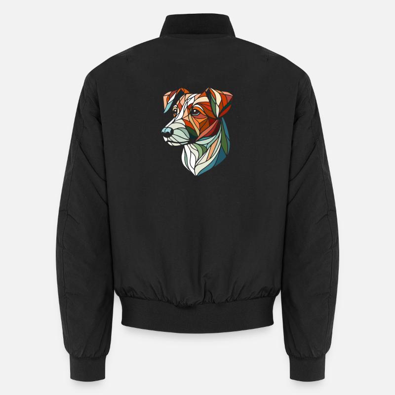 Geometrischer Jack Russel Hundekopf, Polygon Kunst Unisex Bomberjacke