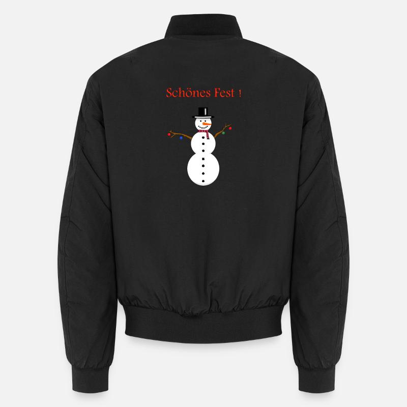 Snowman beautiful feast - Unisex Bomber Jacket - black