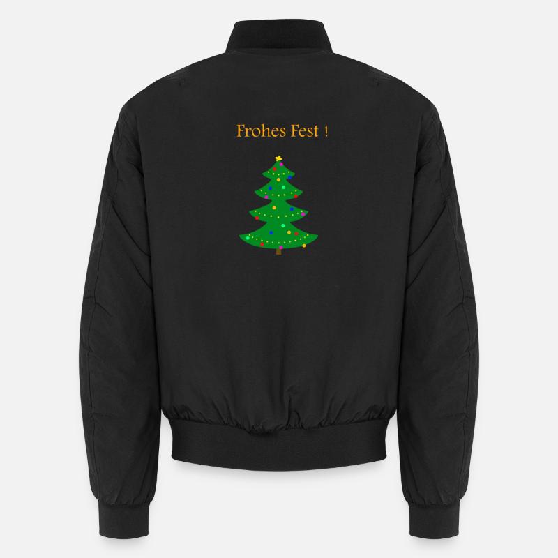 Christmas Tree Merry Christmas - Unisex Bomber Jacket - black