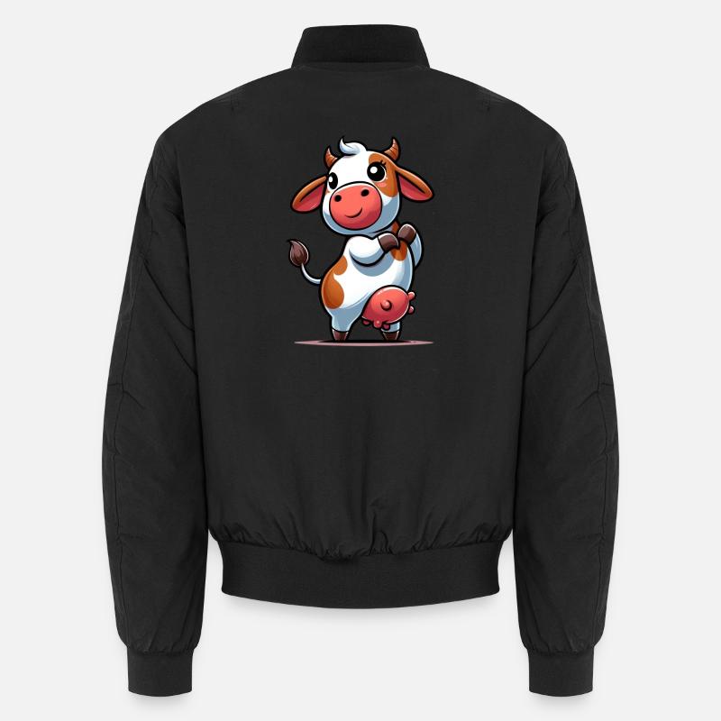 Kuh - Unisex Bomberjacke - Schwarz
