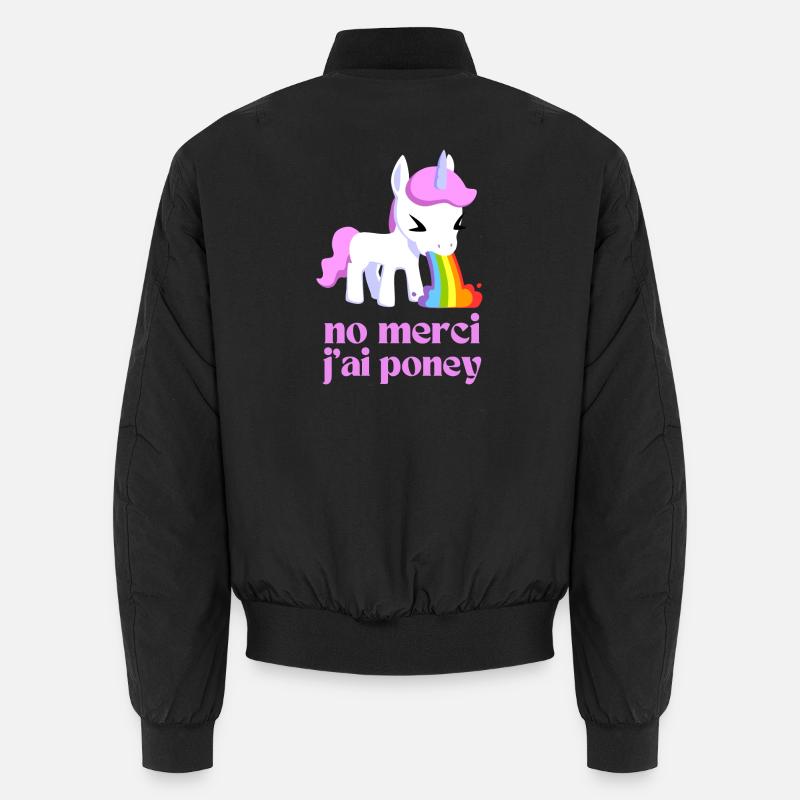 Non merci j'ai poney - Bomber unisexe - noir