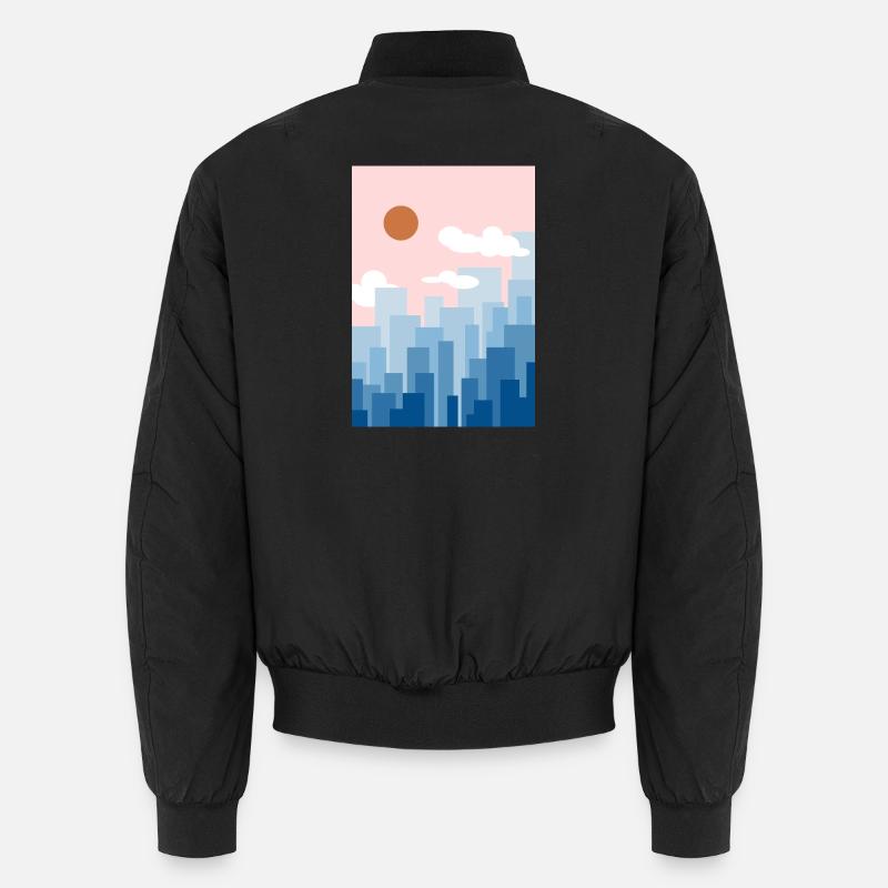 Skyline rosa Unisex Bomberjacke