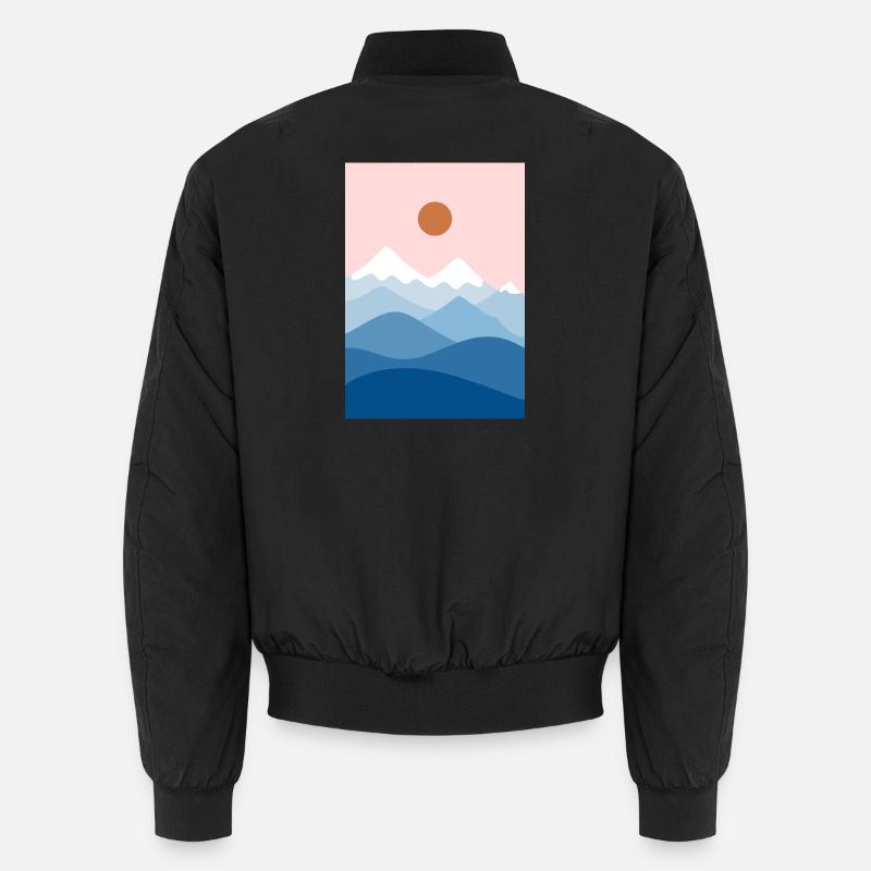Mountain landscape pink - Unisex Bomber Jacket - black