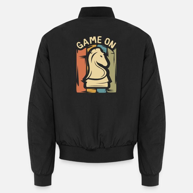 Game On Schach Design – Retro Springer - Unisex Bomberjacke - Schwarz