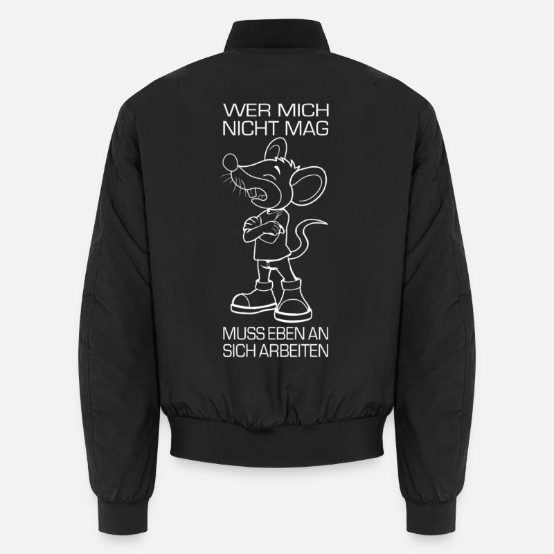 Mouse with work ethic funny saying Unisex Bomber Jacket