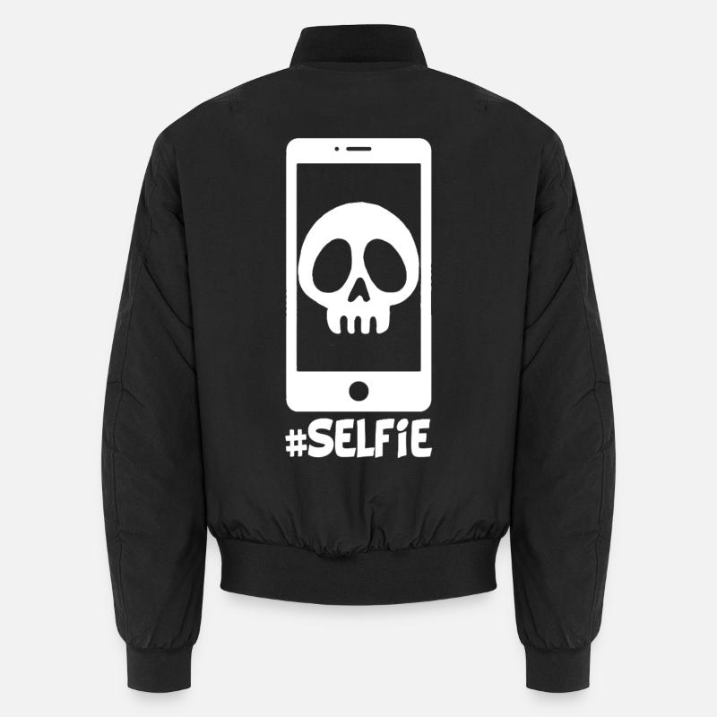 Selfie eines weißen Totenkopfes Unisex Bomberjacke