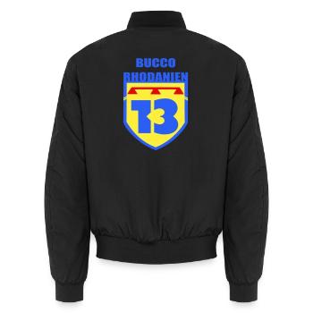 Bucco Rhôdanien - Unisex Bomber Jacket - black - Back - AI Model Male 185 light (185cm)