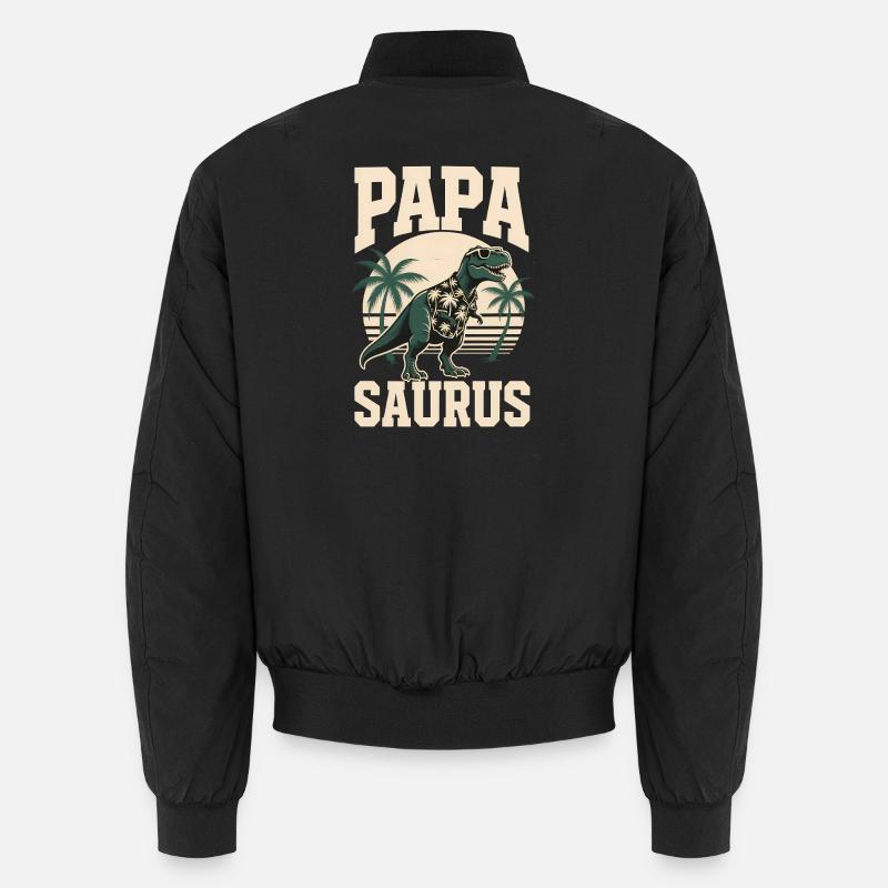Papa Saurus Rex Dinosaur Father's Day Gift Unisex Bomber Jacket