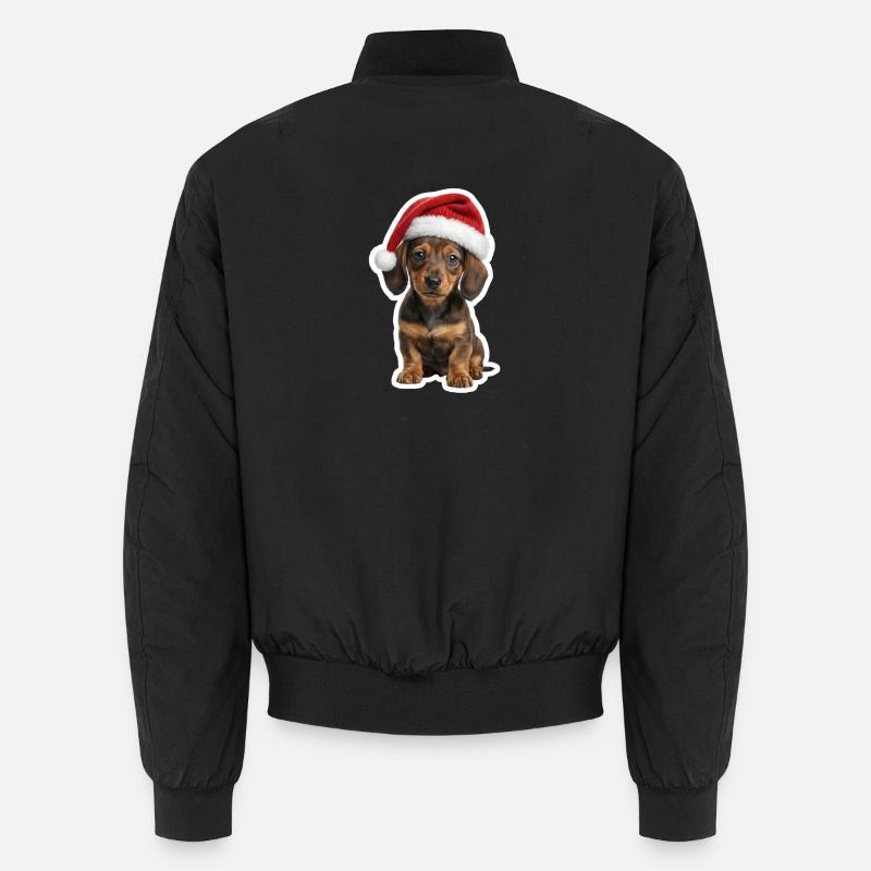 Chiot teckel fan de Chien de Noël Bomber unisexe