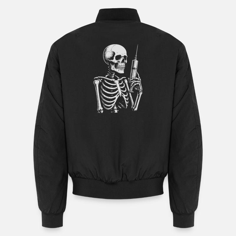 Skelettspritze Noir Tee Unisex Bomberjacke