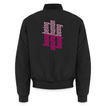 ThinkBick_being_human_being_2026 - Unisex Bomberjacke - Schwarz - Hinten - AI Model Male 185 light (185cm)