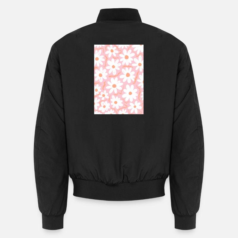 Pink Daisies - Unisex Bomber Jacket - black