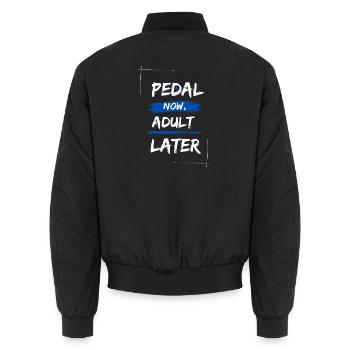 Pédaler maintenant, adulte plus tard - Bomber unisexe - noir - Dos - AI Model Male 185 light (185cm)