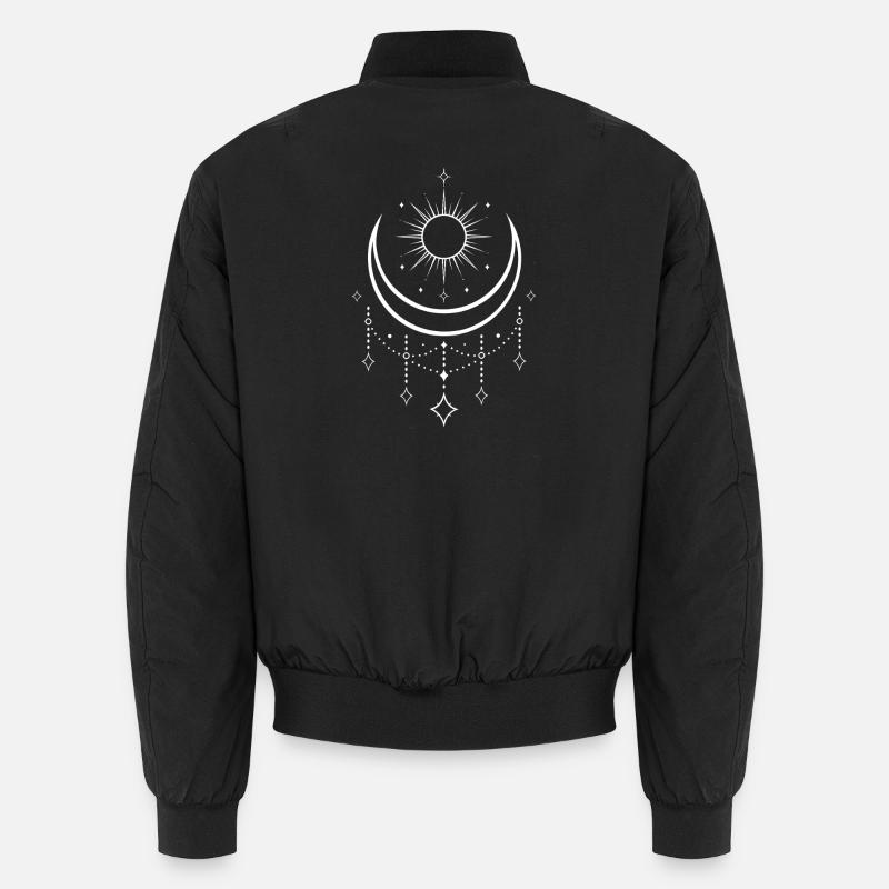 Midsummer Sun and Moon – Mystical Motif Unisex Bomber Jacket