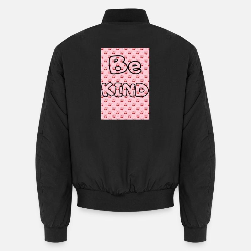 Be kind mit Kirschmuster - Unisex Bomberjacke - Schwarz