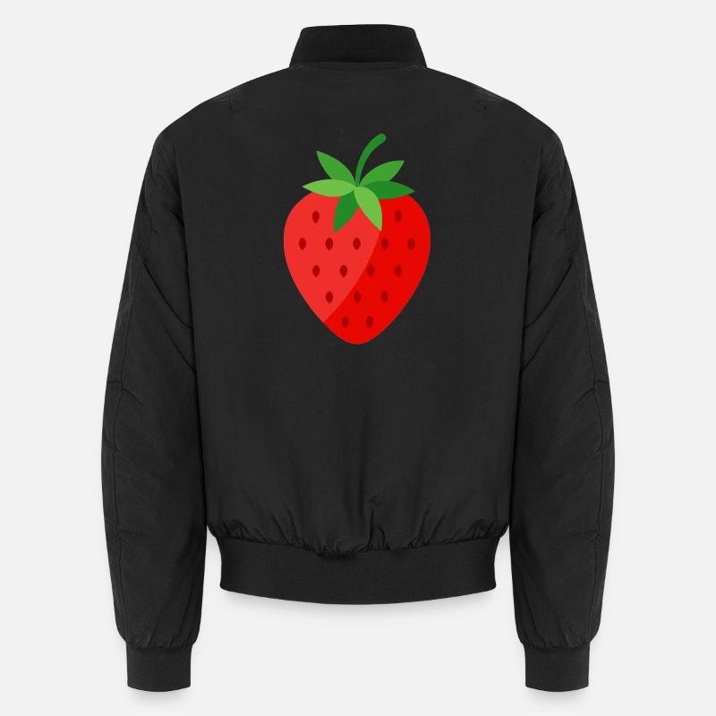 Erdbeere - Unisex Bomberjacke - Schwarz