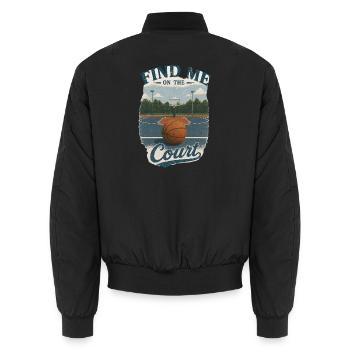 Find Me on the Court Retro Basketball - Unisex Bomberjacke - Schwarz - Hinten - AI Model Male 185 light (185cm)