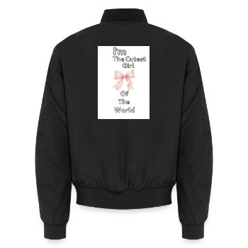 Cutest girl with ribbon - Unisex Bomber Jacket - black - Back - AI Model Male 185 light (185cm)
