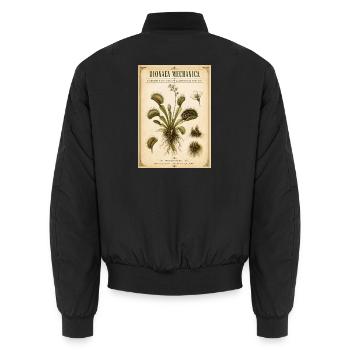 Dionaea Mechanica – Mechanische Venusfliegenfalle - Unisex Bomberjacke - Schwarz - Hinten - AI Model Male 185 light (185cm)