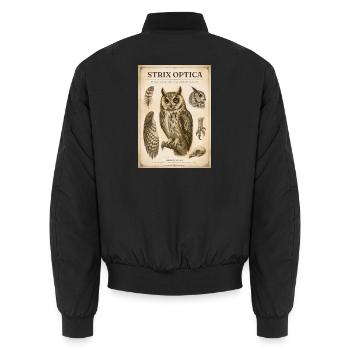 Strix Optica – Viktorianische Eule - Unisex Bomberjacke - Schwarz - Hinten - AI Model Male 185 light (185cm)