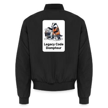 Legacy Code Dompteur T-Shirt für Entwickler - Unisex Bomberjacke - Schwarz - Hinten - AI Model Male 185 light (185cm)