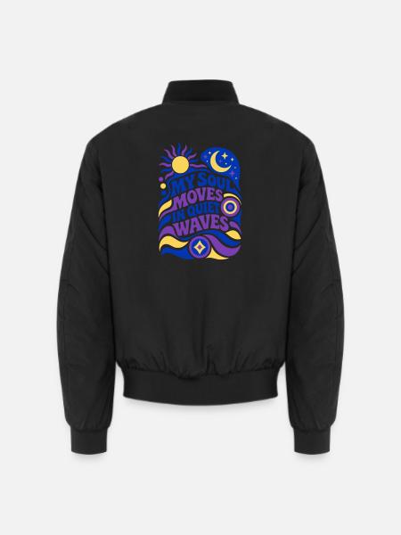 My soul moves in quiet waves - Unisex Bomberjacke - Schwarz