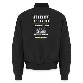 Gabelstaplerfahrer - Unisex Bomberjacke - Schwarz - Hinten - AI Model Male 185 light (185cm)