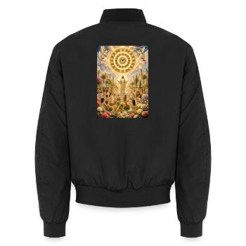 Gott Jesus Bibel Glaube Poster T-Shirt - Unisex Bomberjacke - Schwarz - Hinten - AI Model Male 185 light (185cm)