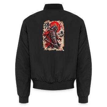 Samurai Krieger – Japanischer Ehrenkodex - Unisex Bomberjacke - Schwarz - Hinten - AI Model Male 185 light (185cm)