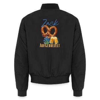 Pauline_-10- - Unisex Bomberjacke - Schwarz - Hinten - AI Model Male 185 light (185cm)