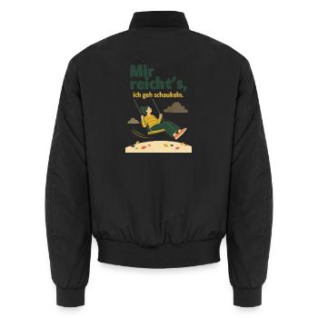 Mir reicht's, ich geh schaukeln Herbst - Unisex Bomberjacke - Schwarz - Hinten - AI Model Male 185 light (185cm)