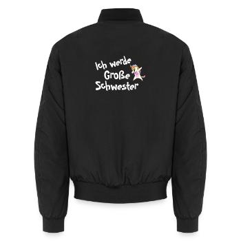 Ich werde Große Schwester - Unisex Bomberjacke - Schwarz - Hinten - AI Model Male 185 light (185cm)