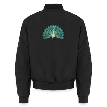 Pfau - Unisex Bomberjacke - Schwarz - Hinten - AI Model Male 185 light (185cm)