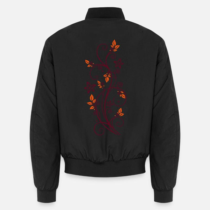Filigrane Ranke mit Blättern und Blumen. Unisex Bomberjacke