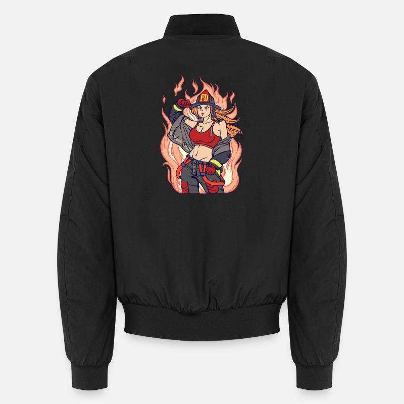 Rescuer Extinguishing work Fire Lifesaver Fire brigade Unisex Bomber Jacket