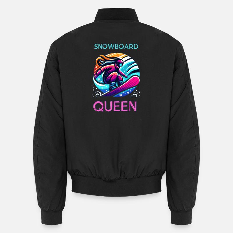 Neon Snowboard Queen Illustration Unisex Bomberjacke