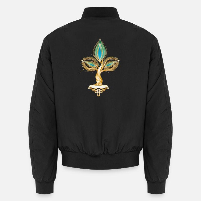 Arbre de couleur dorée avec ornement de feuille orientale Bomber unisexe