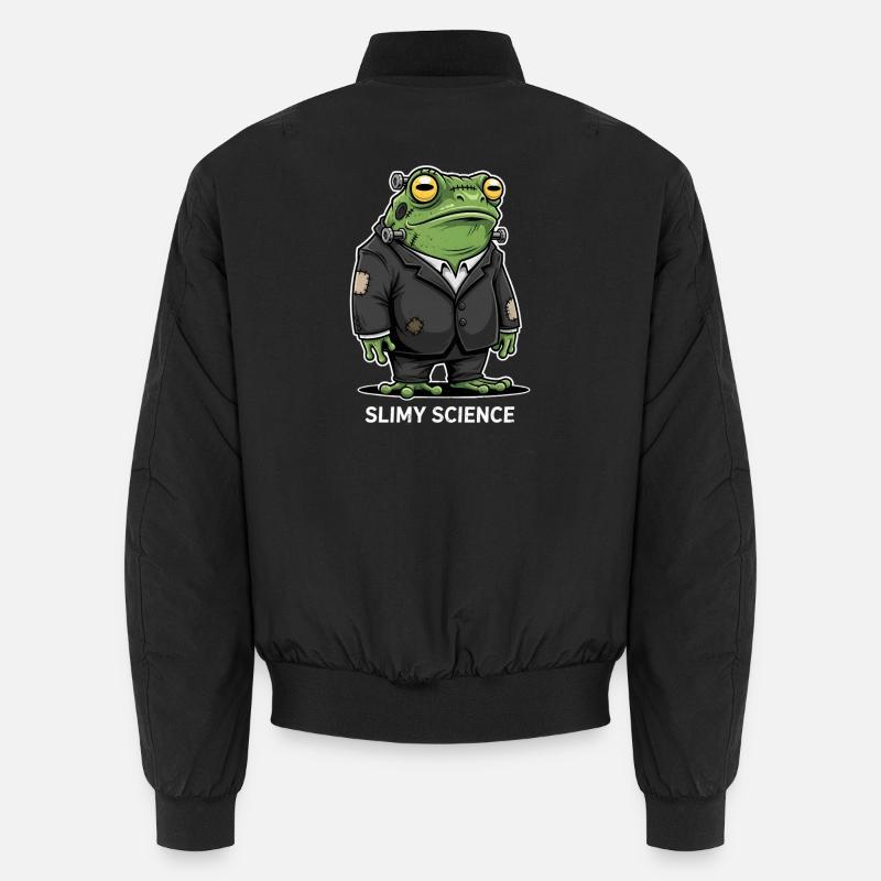 Frog scientist in suit Halloween - Unisex Bomber Jacket - black